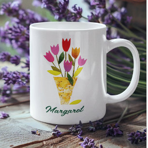 Tulips Bouquet Hübsches Blumenkohl Personalisiert Kaffeetasse