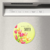 Tulips Bouquet Monogram Magnet (In Situ (Geschirrspüler))