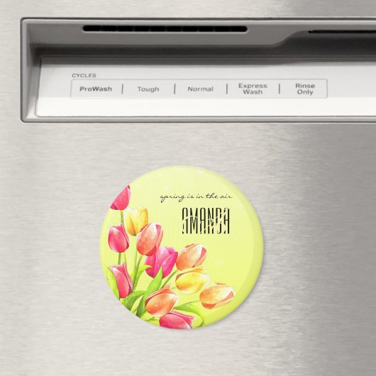 Tulips Bouquet Monogram Magnet (In Situ (Geschirrspüler))