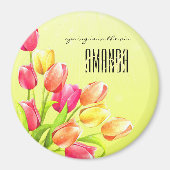 Tulips Bouquet Monogram Magnet (Vorne)
