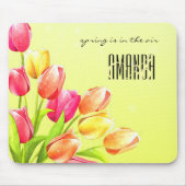 Tulips Bouquet Monogram Mousepad (Vorne)