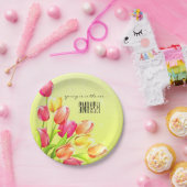 Tulips Bouquet Monogram Pappteller (Party)
