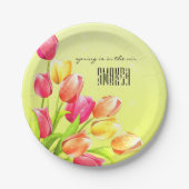 Tulips Bouquet Monogram Pappteller (Vorderseite)