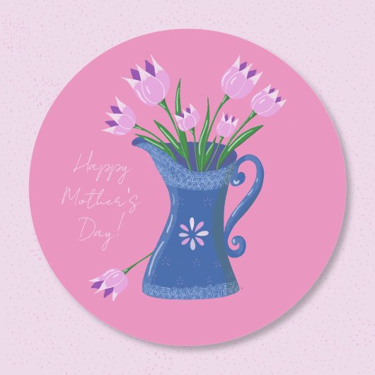 Tulips Bouquet Muttertag rosa Aufkleber