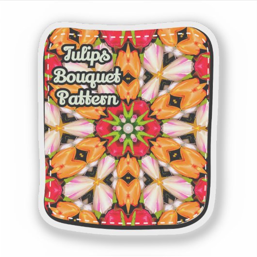 Tulips Bouquet Pattern Aufkleber (Vorderseite)