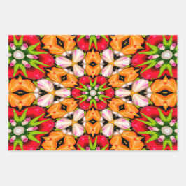 Tulips Bouquet Pattern Geschenkpapier Set