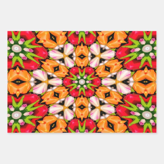 Tulips Bouquet Pattern Geschenkpapier Set (Vorderseite)