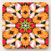 Tulips Bouquet Pattern Getränkeuntersetzer (Vorderseite)