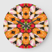 Tulips Bouquet Pattern Große Wanduhr (Vorderseite)