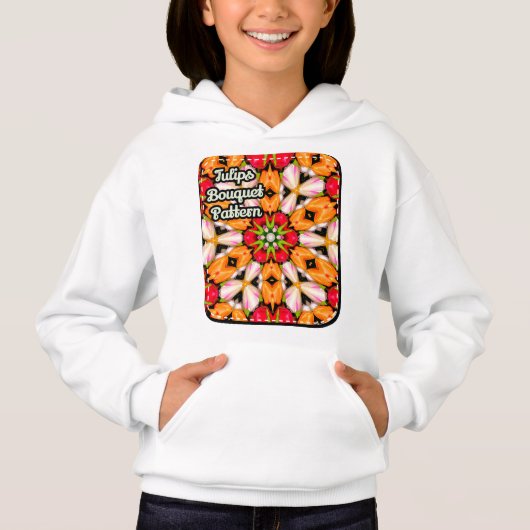 Tulips Bouquet Pattern Hoodie (Vorderseite)