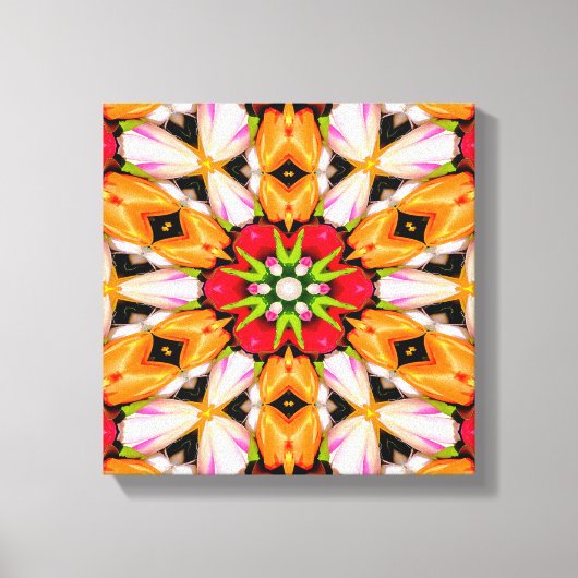 Tulips Bouquet Pattern Leinwanddruck (Vorderseite)