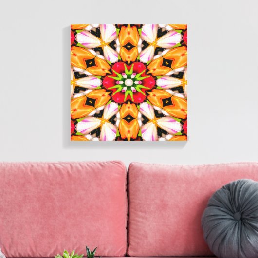 Tulips Bouquet Pattern Leinwanddruck (Insitu (Wohnzimmer))