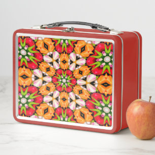 Tulips Bouquet Pattern Metall Brotdose