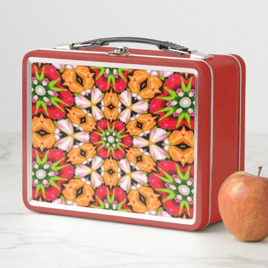 Tulips Bouquet Pattern Metall Brotdose (Beispiel)