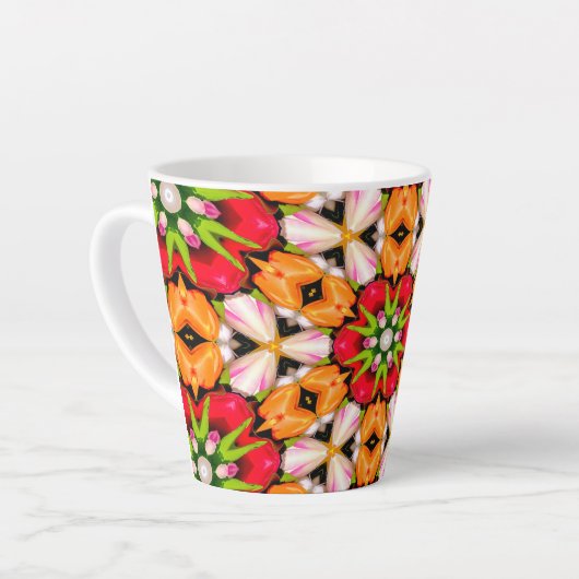 Tulips Bouquet Pattern Milchtasse (Linke Ecke)
