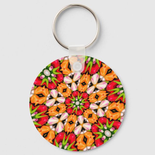 Tulips Bouquet Pattern Schlüsselanhänger (Vorderseite)