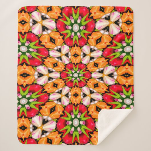 Tulips Bouquet Pattern Sherpadecke (Vorderseite)