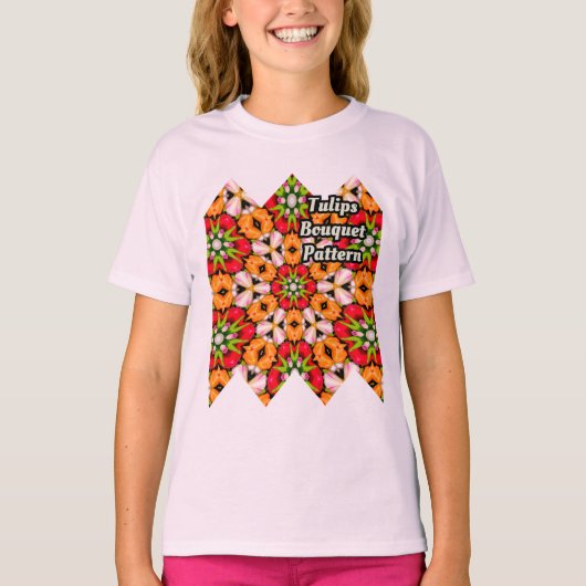 Tulips Bouquet Pattern T-Shirt (Vorderseite)