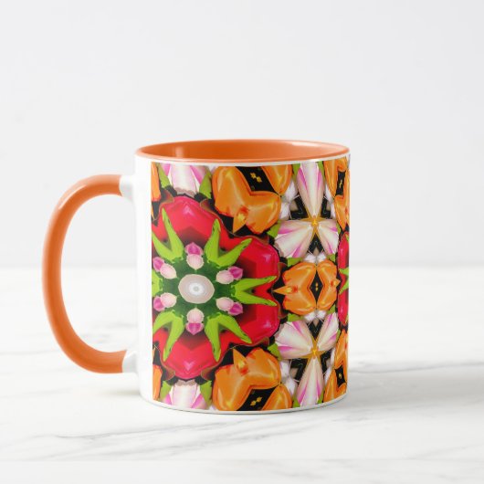 Tulips Bouquet Pattern Tasse (Links)