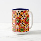 Tulips Bouquet Pattern Zweifarbige Tasse (VorderseiteRechts)