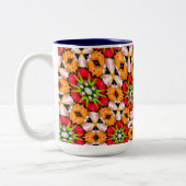Tulips Bouquet Pattern Zweifarbige Tasse (Links)