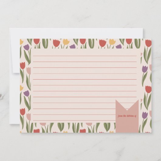 Tulips Brautparty Rezept Card Dankeskarte (Rückseite)
