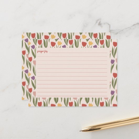 Tulips Brautparty Rezept Card Postkarte (Vorderseite/Rückseite Beispiel)