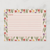 Tulips Brautparty Rezept Card Postkarte (Vorderseite)