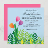 Tulips Bridal Luncheon Einladung (Vorne/Hinten)