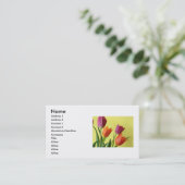 Tulips Business Card Visitenkarte (Stehend Vorderseite)