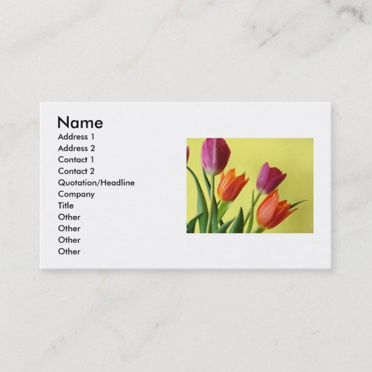 Tulips Business Card Visitenkarte (Vorderseite)