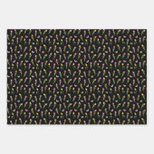 Tulips & Butterfells Schwarzes Muster Geschenkpapier Set (Vorderseite 2)