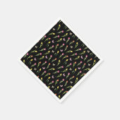 Tulips & Butterfets Schwarzes Muster Brautparty Serviette (Ecke)