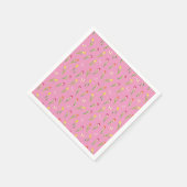 Tulips & Butterfly Pink-Muster-Brautparty Serviette (Ecke)