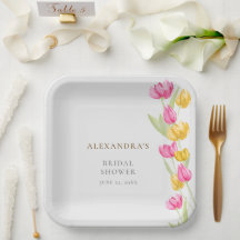 Tulips Calligraphy Pink Spring Boho Brautparty