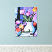 Tulips - Canvas Print Leinwanddruck (Insitu (Holzboden))