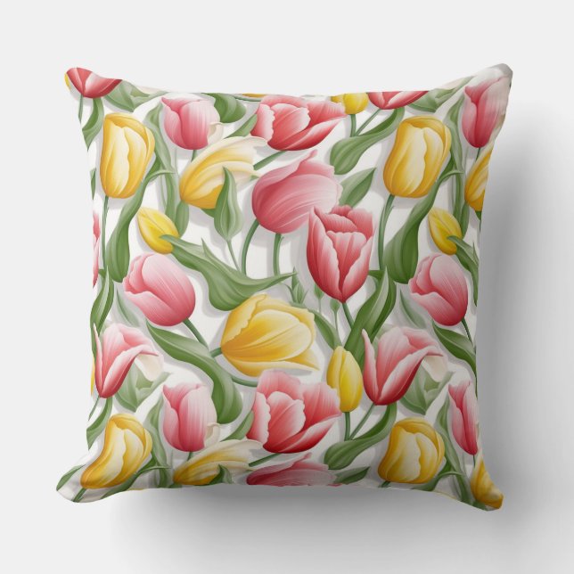 Tulips Cotton Throw Kissen (Vorderseite)