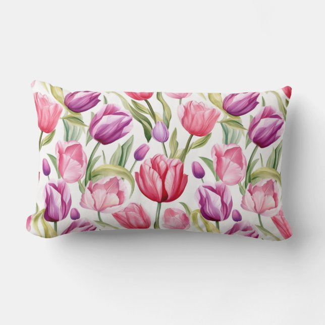 Tulips Cotton Throw Kissen (Vorderseite)