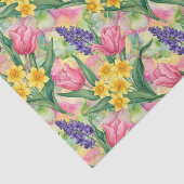 Tulips, Daffodils, Hyacinths in Alcohol Ink Style Seidenpapier (Ausschnitt)
