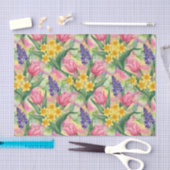 Tulips, Daffodils, Hyacinths in Alcohol Ink Style Seidenpapier (Handwerk)