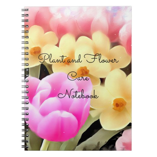 Tulips Daffodis Pflanze Care Notebook Notizblock (Vorderseite)