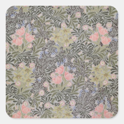 Tulips, Daisien und Honeysuckle Quadratischer Aufkleber (Vorderseite)