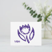 Tulips Deep Blue Tulip Postcard Postkarte (Stehend Vorderseite)