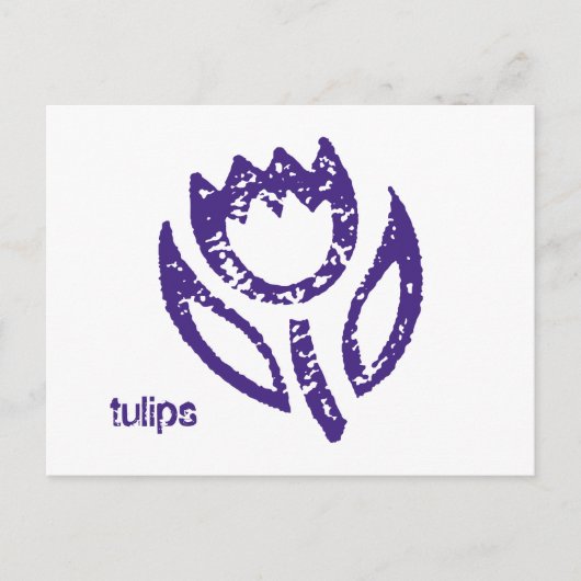 Tulips Deep Blue Tulip Postcard Postkarte (Vorderseite)