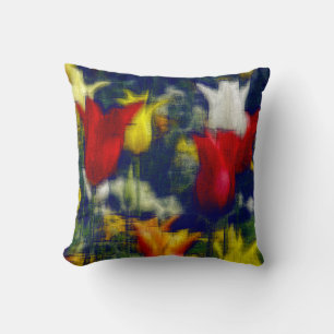 Tulips digitale Wirkung des Stils "Eindruck" Kissen
