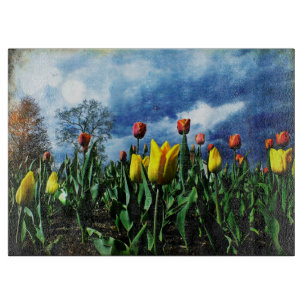 Tulips Drama Glass Cutting Board Schneidebrett