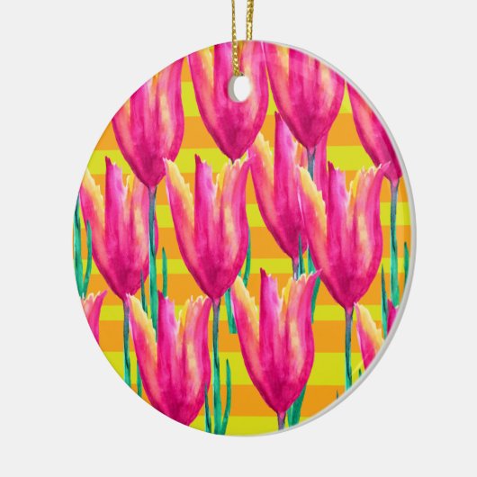 Tulips Dutch, Stripes Circle Ornament (Links)
