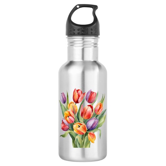 Tulips Edelstahlflasche (Vorderseite)
