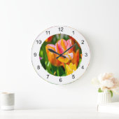 Tulips Enchanting Beautiful Große Wanduhr (Zuhause)