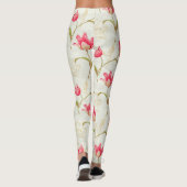 Tulips entfalten Creme Pink Leggings (Rückseite)
